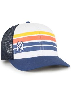 '47 BRAND Youth Boys and Girls White, Navy New York Yankees Cove Trucker Snapback Hat