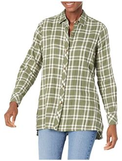 Women's Santino Long Sleeve Pucker Plaid Blouse