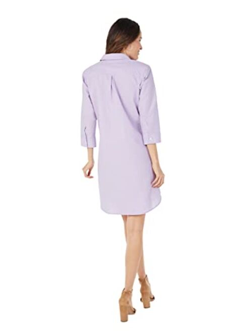 Foxcroft Women's Delaney 3/4 Sleeve Textured Gingham Dress