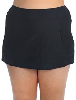 Women's Plus-Size Side Slit Swim Skirt Swimsuit