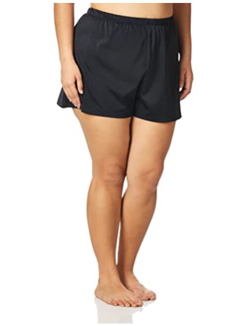 Maxine Of Hollywood Women's Plus-Size 2'' Loose Fit Mid Rise Swim Shorts