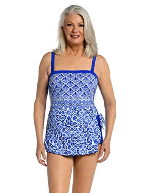Maxine Of Hollywood Women's Standard Bandeau Sarong One Piece Swimsuit