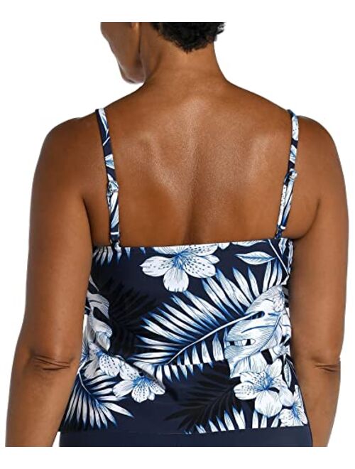 Maxine Of Hollywood Women's Standard 2-Tiered Ruffle Tankini Swimsuit Top