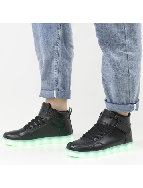 APTESOL Kids LED Light Up Shoes High Top Cool USB Rechargeable Flashing Sneakers for Unisex Child Boys Girls