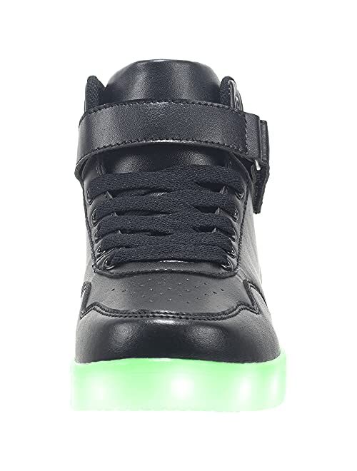 APTESOL Kids LED Light Up Shoes High Top Cool USB Rechargeable Flashing Sneakers for Unisex Child Boys Girls