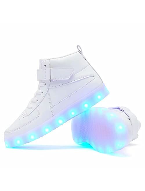 Sufuinu Kids Light Up Shoes with USB Charging Flashing LED Sneakers High Top Luminous Dancing Shoe for Boys and Girls Child Unisex