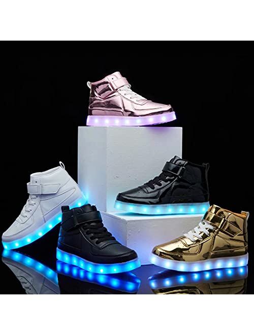 Sufuinu Kids Light Up Shoes with USB Charging Flashing LED Sneakers High Top Luminous Dancing Shoe for Boys and Girls Child Unisex