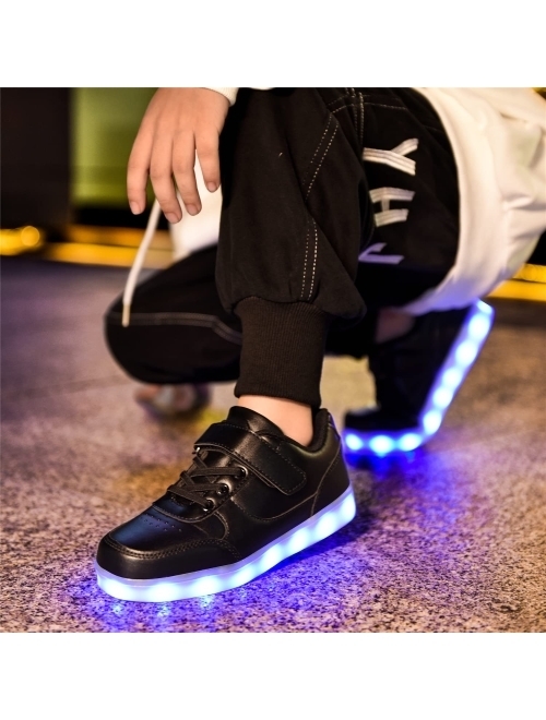 YuanRoad LED Light up Shoes Kids Low LED Sneakers USB Rechargeable Glowing Luminous for Boys Girls Toddler Child