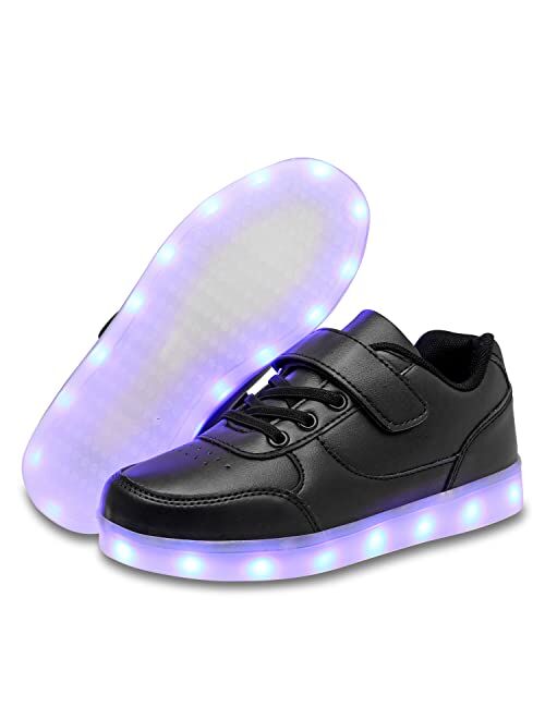 YuanRoad LED Light up Shoes Kids Low LED Sneakers USB Rechargeable Glowing Luminous for Boys Girls Toddler Child