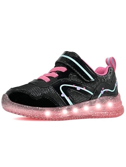 AMZZPIK Light Up Shoes for Boys Girls Toddler LED Flashing Sneakers Breathable Sport Walking Shoes for Kids