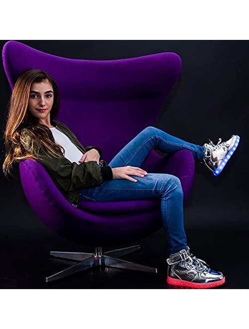 IGxx LED Light Up Shoes for Kids High Top Sneakers Lights Shoes for Boys Gilrs USB Charging Flashing Luminous Trainers for Festivals, Thanksgiving, Christmas, New Year, P