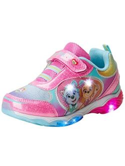 Nickelodeon Girls' Paw Patrol Sneakers - Laceless LED Light Up Shoes (Toddler/Little Kid)