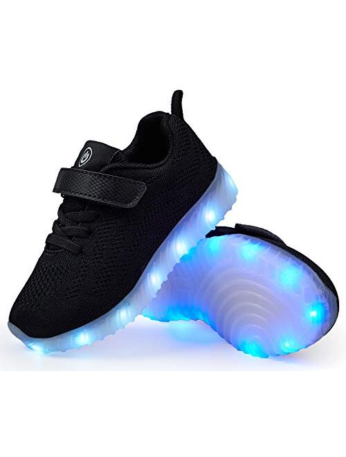 AoSiFu Kids Light Up Shoes Toddler Girls Boys Breathable Led Flashing Sneakers USB Charge