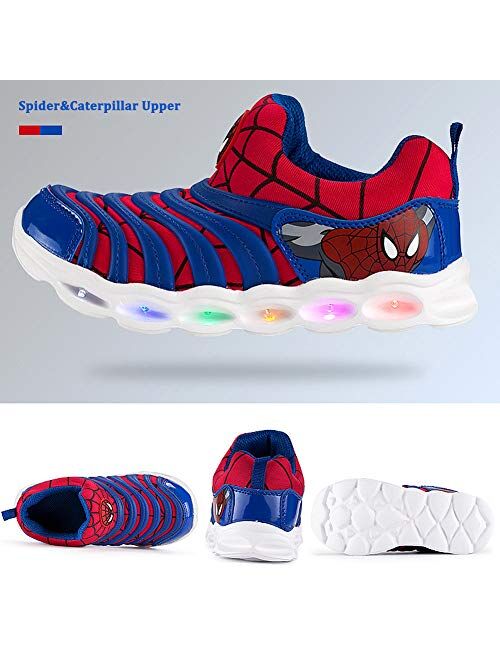 Buy YUNICUS Kids Light Up Shoes Led Flash Sneakers with Spider Upper ...