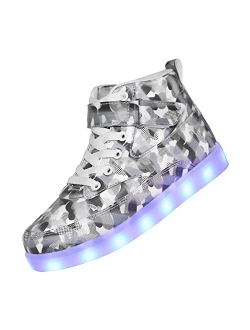 Voovix Kids LED Light up Shoes USB Charging Flashing High-top Sneakers for Boys and Girls Child Unisex