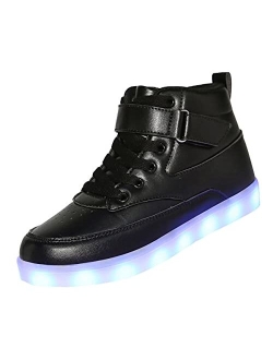 Voovix Kids LED Light up Shoes USB Charging Flashing High-top Sneakers for Boys and Girls Child Unisex