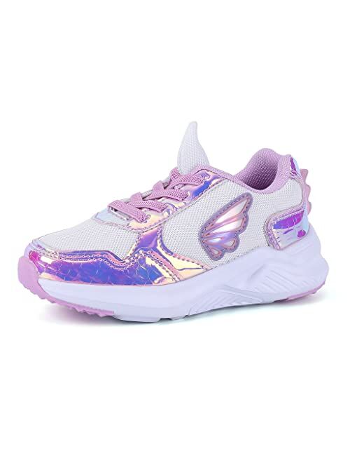 SPR&JOY Toddler Boys Girls Light Up Shoes, Lightweight Breathable Anti-Slip, Led Flashing Sport Sneakers for Toddler/Little Kids