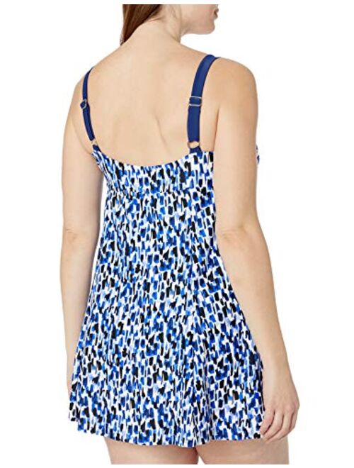Maxine Of Hollywood Women's Tie Front Swimdress One Piece Swimsuit
