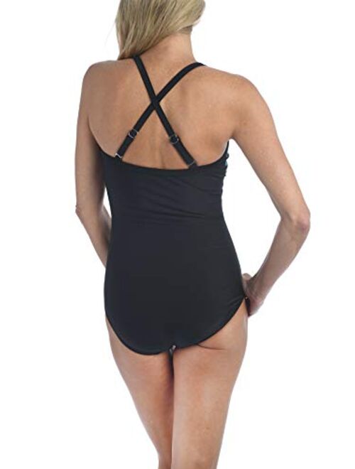 Maxine Of Hollywood Women's Standard Over The Shoulder Maillot One Piece Swimsuit