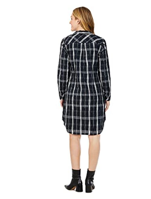 Foxcroft Women's Sloane Long Sleeve Windowpane Dress