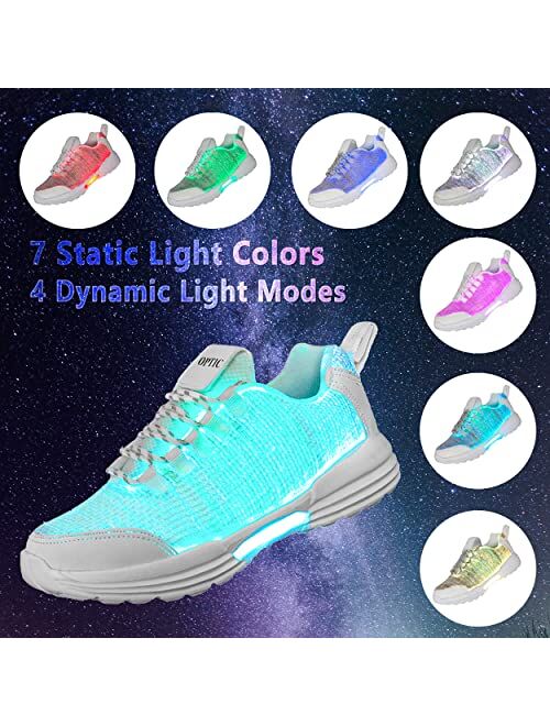 YYXMS Fiber Optic Shoes for Boys Girls Light Up Sneakers for Kids Flashing Shoes with USB Charging for Christmas, Festivals, Halloween, New Year Party