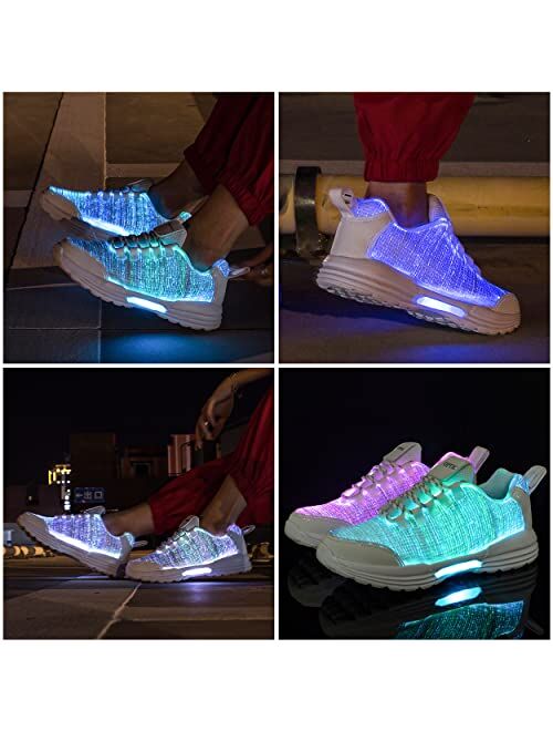 YYXMS Fiber Optic Shoes for Boys Girls Light Up Sneakers for Kids Flashing Shoes with USB Charging for Christmas, Festivals, Halloween, New Year Party