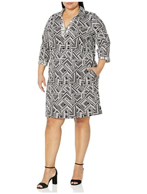 Foxcroft Women's Angel 3/4 Sleeve Retro Line Jersey Dress