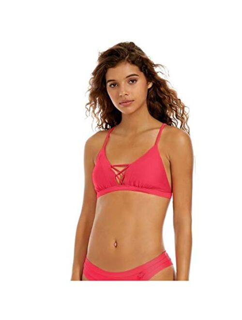 Body Glove Women's Smoothies Phoebe Solid Fixed Triangle Bikini Top Swimsuit