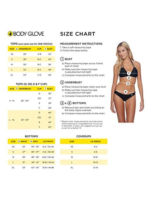 Body Glove Women's Standard Smoothie Alison Solid D, Dd Cup Bikini Top Swimsuit
