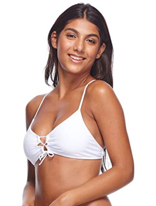 Body Glove Women's Smoothies Mika Solid Halter Triangle Bikini Top Swimsuit with Cross Tie Back