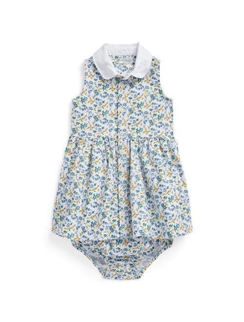 POLO RALPH LAUREN Baby Girls Floral Cotton Shirtdress and Bloomer, 2 Piece Set