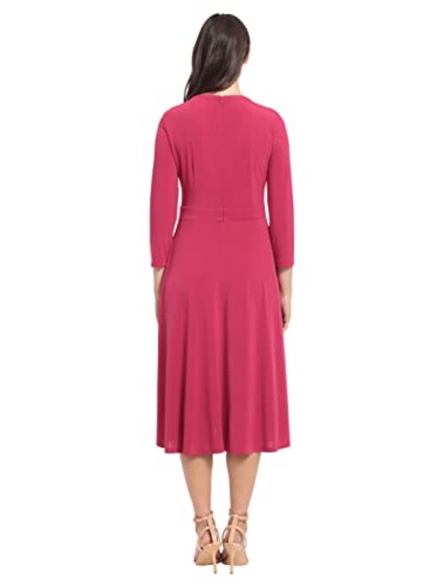 London Times Women's Cut Out Neckline A-line Jersey Dress