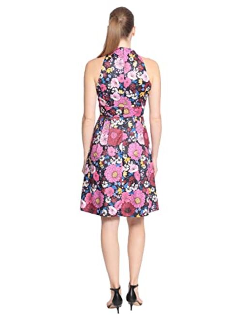 London Times Women's Poly Twill Halter Dress