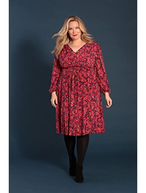 London Times Women's Smocked Empire Waist Fit and Flare Dress