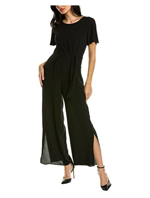 London Times womens Flattering Flutter Sleeve Side Tie Jumpsuit Guest of Career Event Occasion