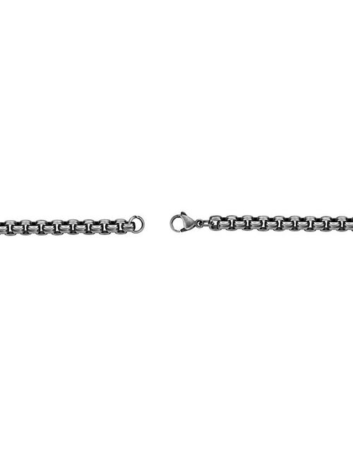 LYNX Men's Stainless Steel Anchor Box Chain Bracelet