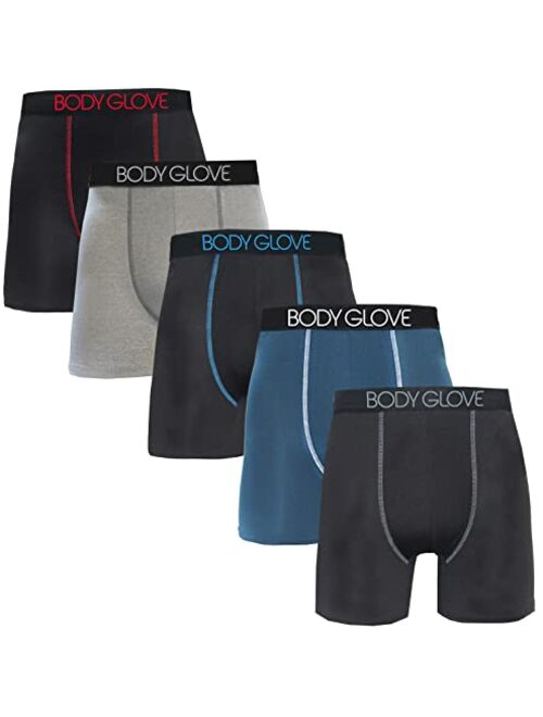 Body Glove 5-Pack Men's Boxer Briefs Athletic Stretch Comfort Fit Cool Pouch Support Soft Underwear for Men