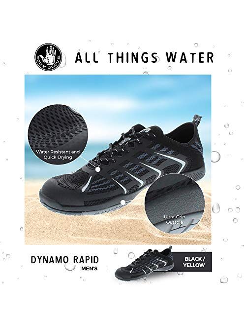 Body Glove Dynamo Rapid Mens Water Shoes(Water Sports, Beach, Outdoor Sneaker, Swimming, River, Hiking, & Kayaking Shoes) Hydro Sport Black and Charcoal Water Shoes