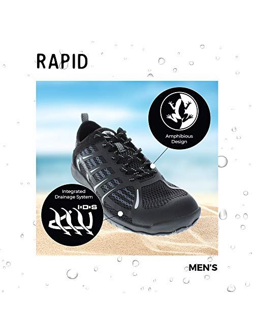 Body Glove Dynamo Rapid Mens Water Shoes(Water Sports, Beach, Outdoor Sneaker, Swimming, River, Hiking, & Kayaking Shoes) Hydro Sport Black and Charcoal Water Shoes