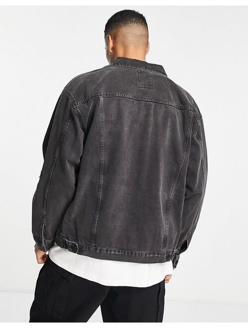New Look oversized denim jacket in black