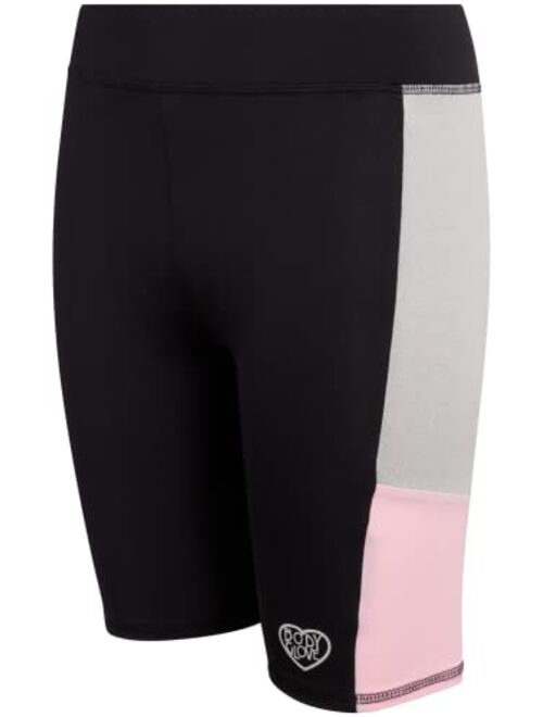 Body Glove Girls' Active Shorts - 2 Pack Performance Bike Shorts with Scrunchie