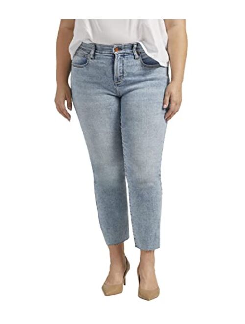 Jag Jeans Women's Ruby Mid Rise Straight Cropped Jeans Plus Size