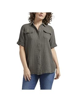 Women's Textured Short-Sleeve Shirt