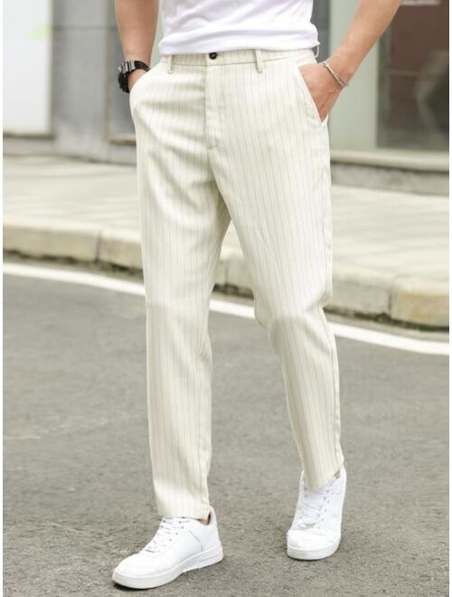 Shein Men Striped Slant Pocket Tailored Pants