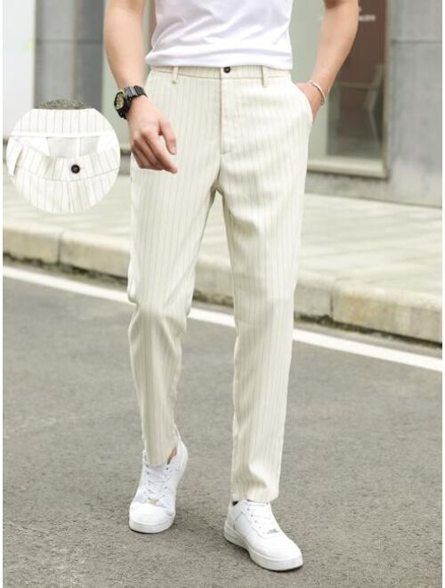 Shein Men Striped Slant Pocket Tailored Pants