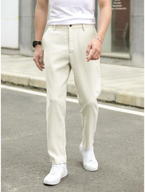 Shein Men Striped Slant Pocket Tailored Pants