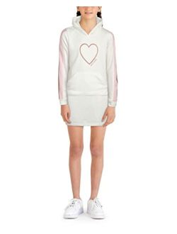 Girls' Cozy Dress - Casual Soft Fleece Hoodie Sweatshirt Sneaker Dress (Size: 4-12)