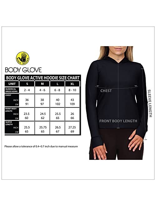Body Glove Womens Active Hoodie Fashion Athletic Pullover Long Sleeve Ultra Soft Lightweight Fitness Top