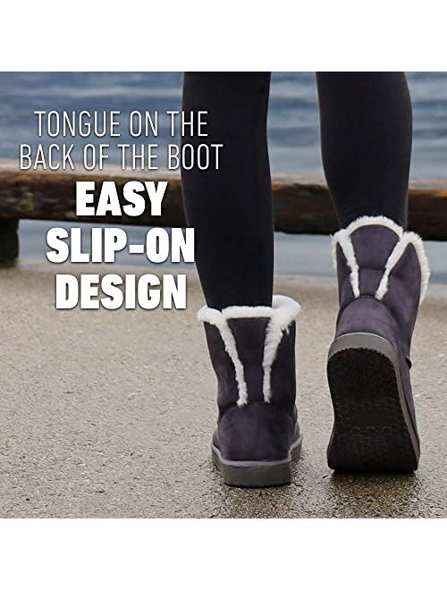 Body Glove Fireside Womens Boots | Winter Boots - Fur Lined Snow Boots, Indoor/Outdoor Boot Slipper, Lightweight and Cozy slipper