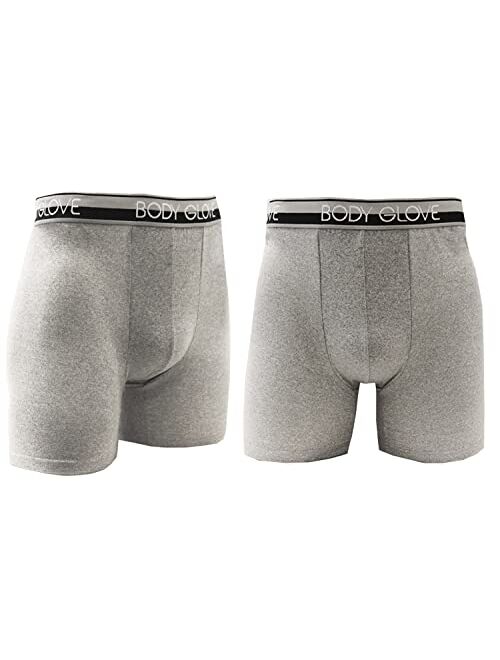 Body Glove Mens 4-Pack Cotton Stretch Boxer Briefs, Breathable Moisture Wicking Male Underwear Boxers, Multicolor